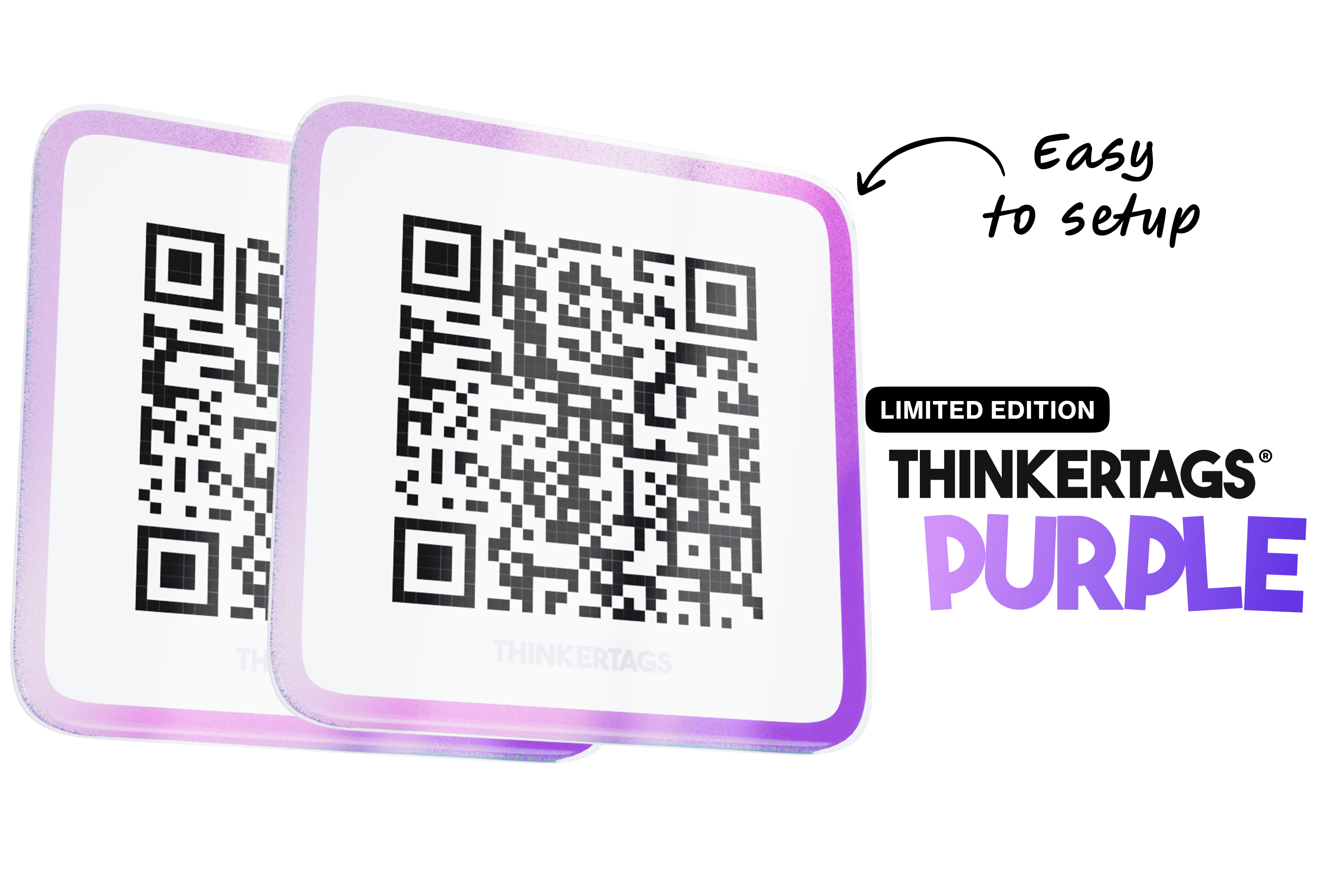 Dynamic QR code stickers from Thinkertags no subscriptions